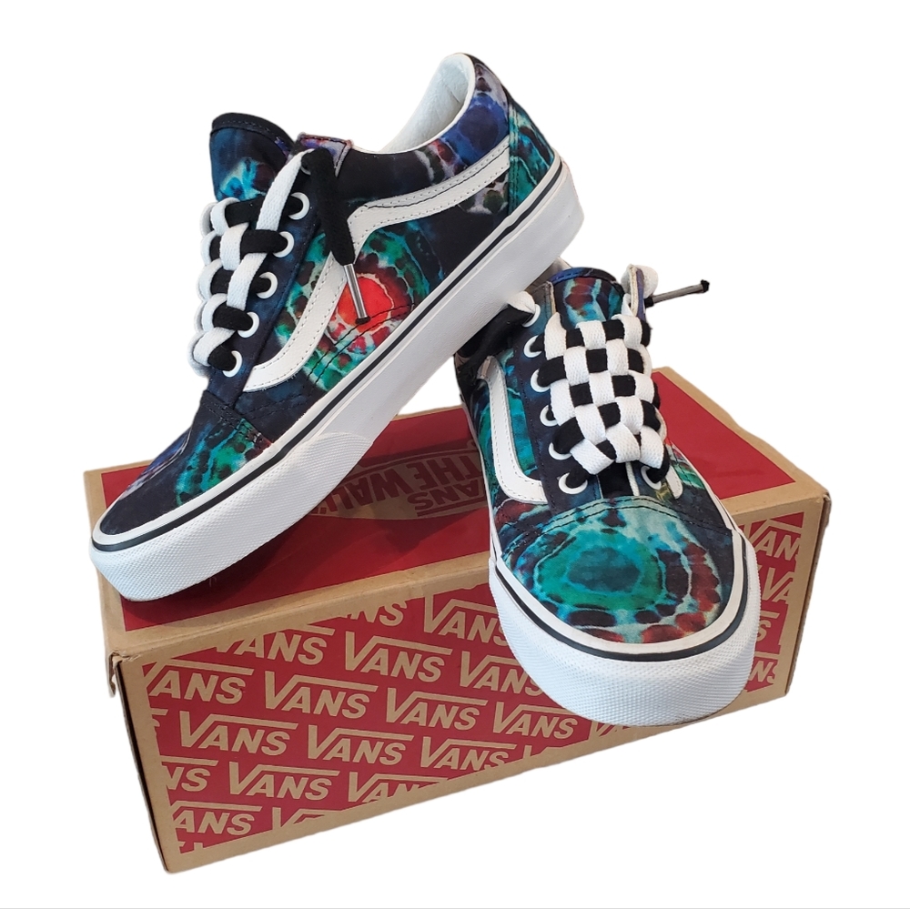 Unisex Vans Old skool size M6/W7.5 color tie die multi